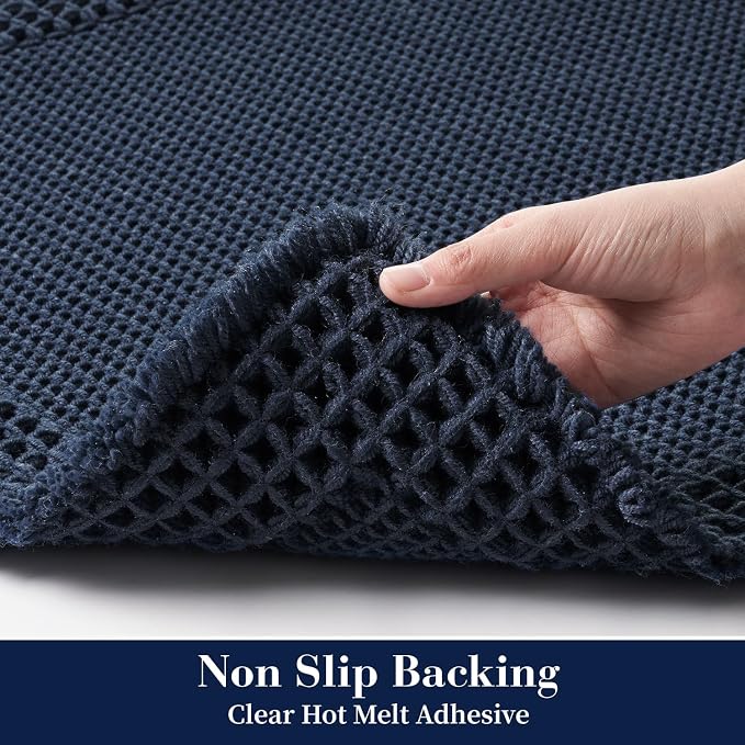 RESARE Waffle Bathroom Runner Rugs, Super Absorbent Bath Mat Non Slip Washable
