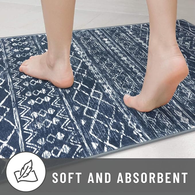 KUTA Moroccan Rugs for Entryway, 2x3 Navy Blue Entrance Small Area Rug