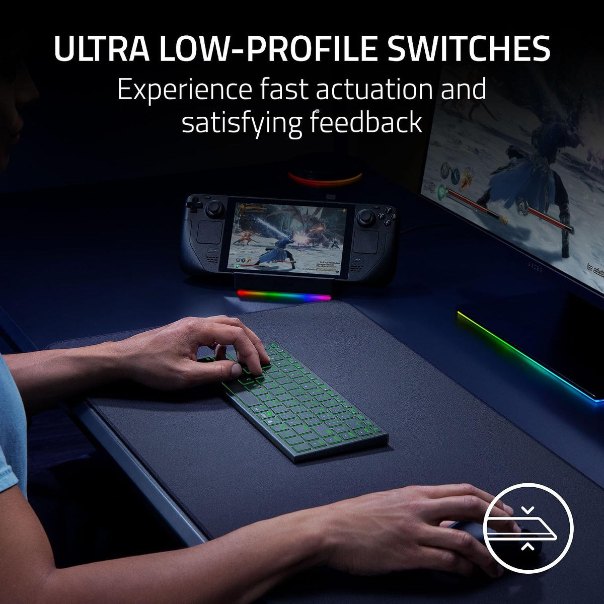 Razer Joro Wireless Gaming Keyboard, Portable Compact 75%, Low Profile Keys