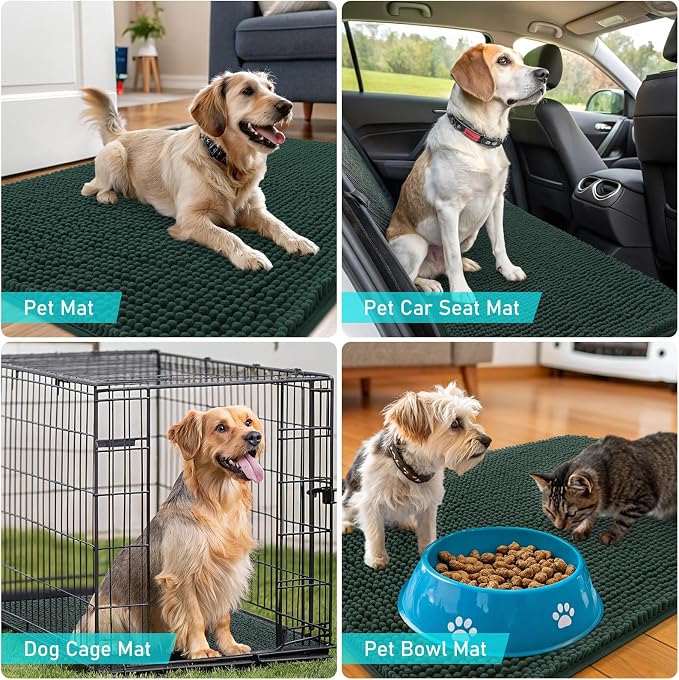 OLANLY Dog Door Mat for Muddy Paws 59x20, Absorbs Moisture and Dirt, Absorbent