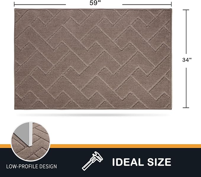 PURRUGS Dirt Trapping Door Mat 34" x 59", Non-Slip Machine Washable Entry Rug