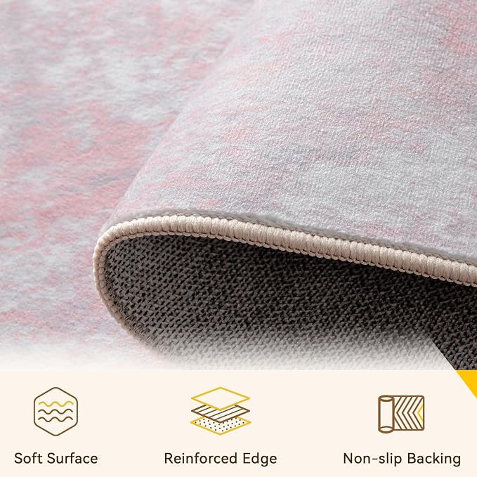 RELEANY Washable Area Rugs 9'x12' Non-Slip Modern Abstract Soft