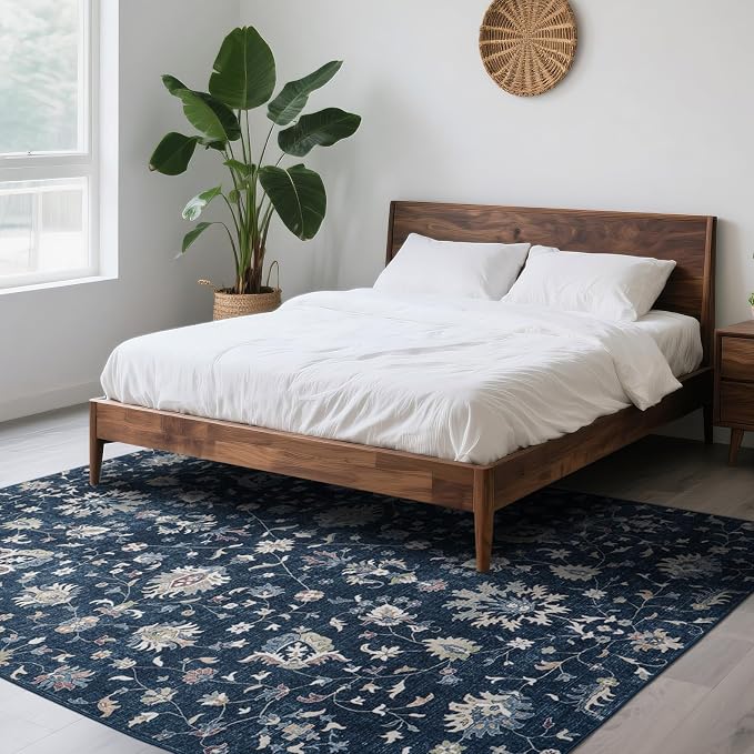 Washable Rugs 8x10 Area Rugs for Living Room, Dining Room- Soft Low Pile