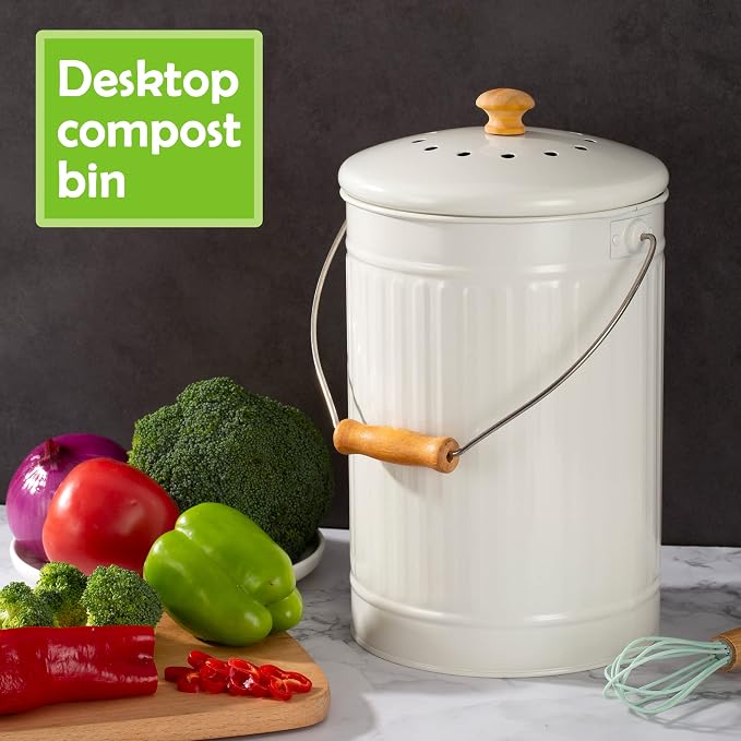1.7 Gallon Kitchen Compost Bin, Indoor Countertop Compost Bin