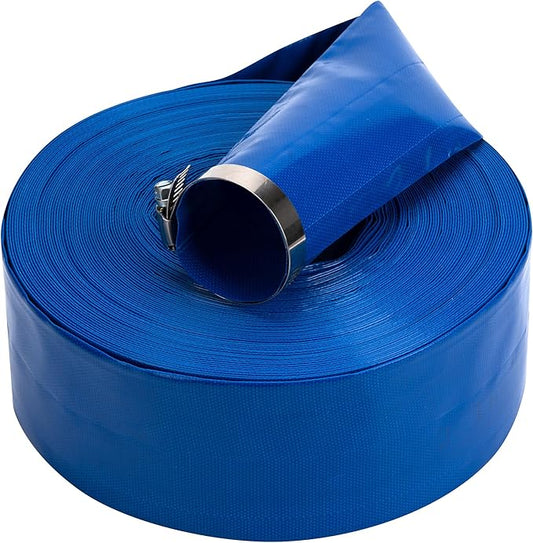 1-1/2 in x 50 ft Pool Backwash Hose Heavy Duty Drain Discharge PVC Lay flat