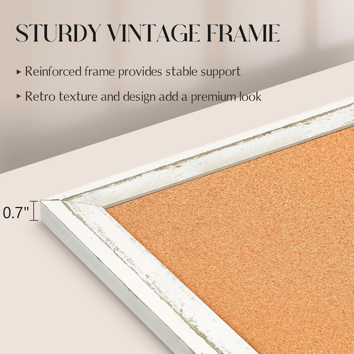 Large Cork Board Bulletin Board, 48"x36" Corkboard for Wall