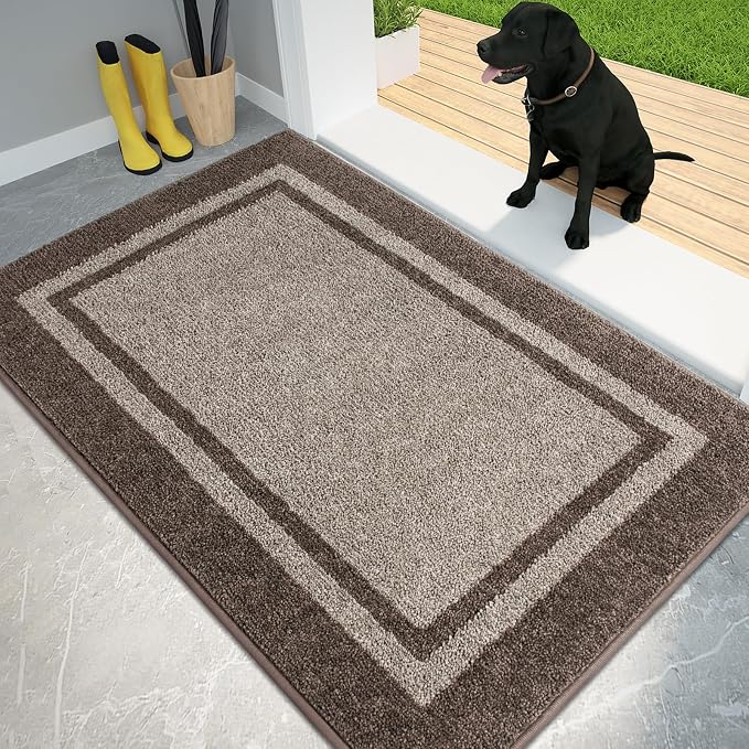 PURRUGS Dirt Trapping Door Mat 34" x 60", Non-Slip Machine Washable Entryway Rug