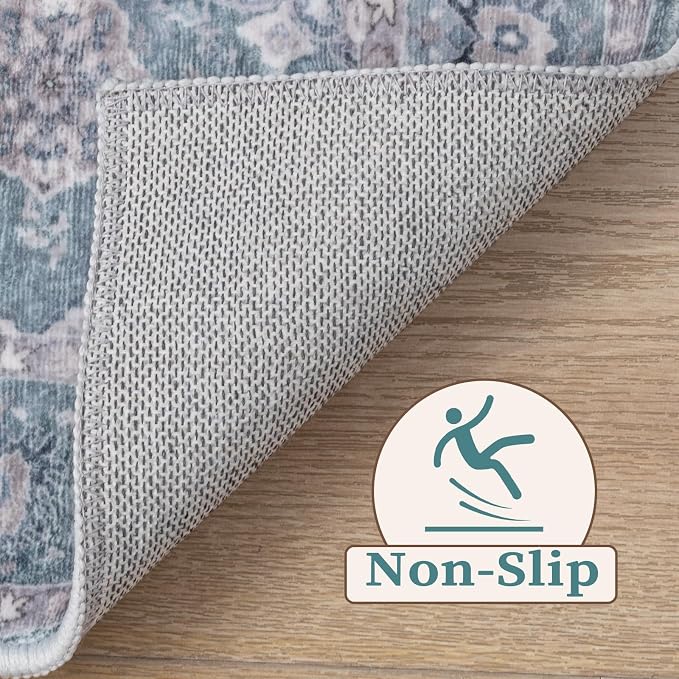 SERISSA Area Rug 4x6 Boho Rugs for Bedroom, Washable Non-Slip Living Room Rugs
