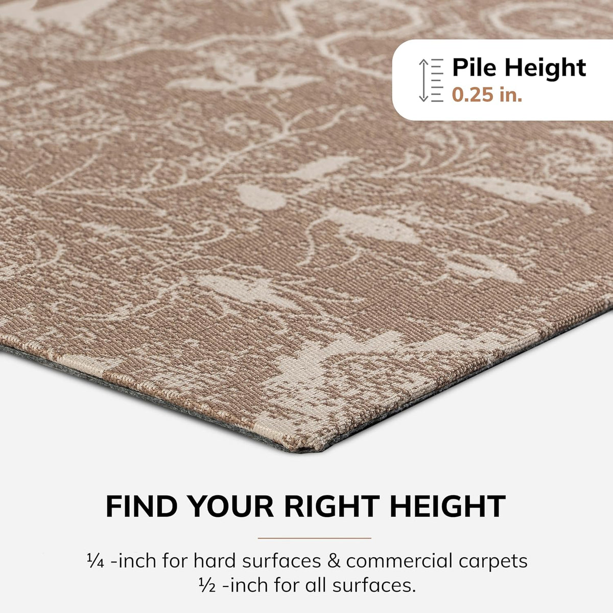 Anji Mountain 48" x 36" Rug'd Office Chair Mat for Carpet & Hardwood Floor