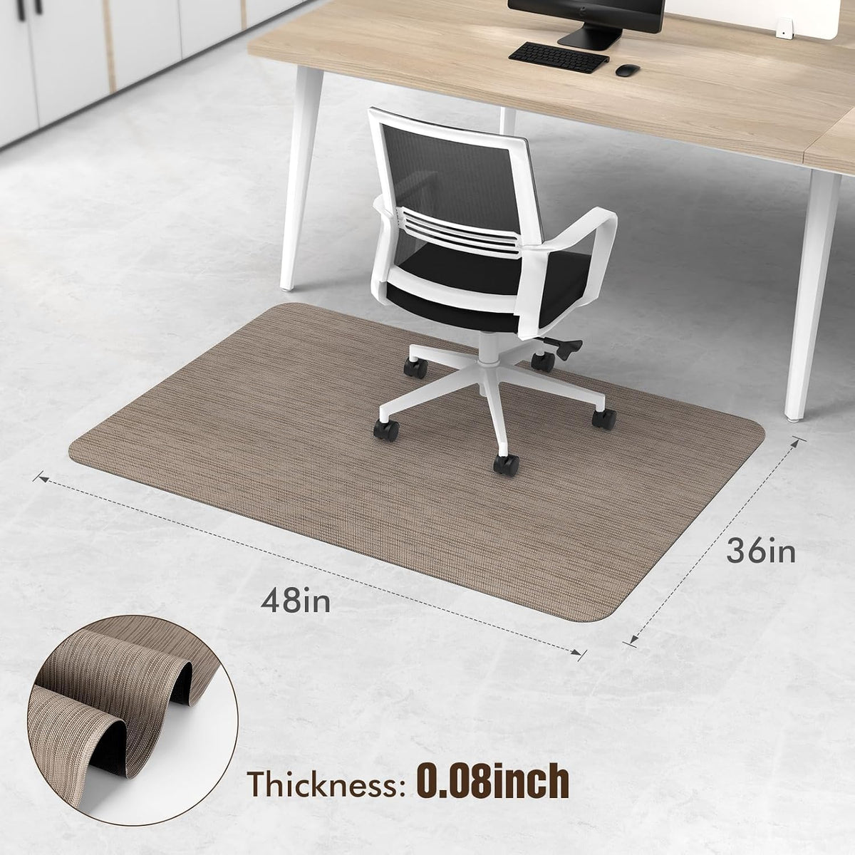 Blvornl Office Chair Mat for Hardwood Floor, Computer Chair Mat, 36" x 48"