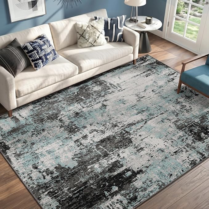 RELEANY Washable Area Rugs 6'x9' Non-Slip Modern Abstract Soft