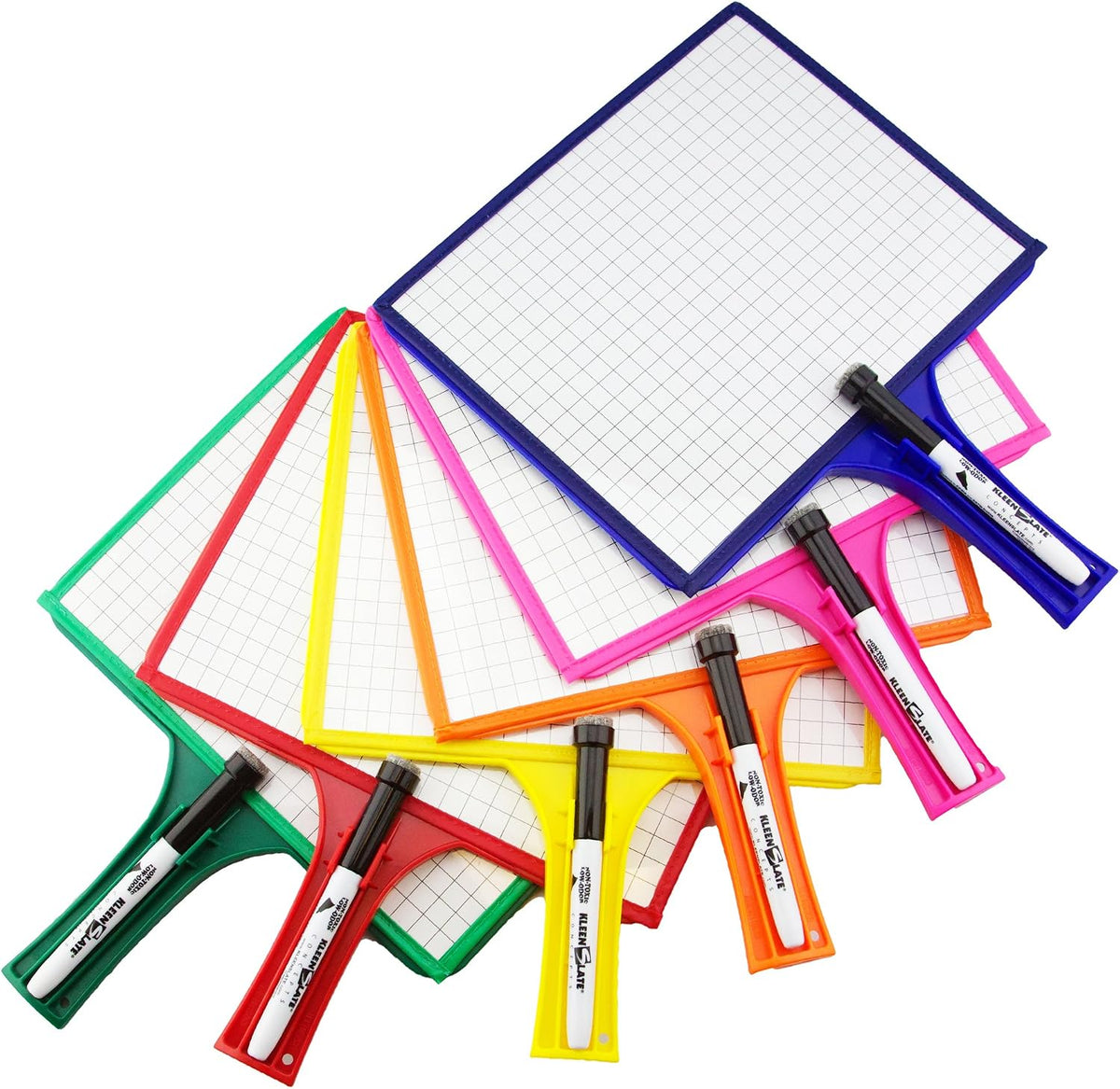 (36) KleenSlate 2-Sided Customizable Whiteboard w/Clear Dry Erase Sleeve for Interchangeable Templates and Graphic Organizers-Bonus 36 Microfiber Cloths w/Bookbinder Rings and 36 Markers