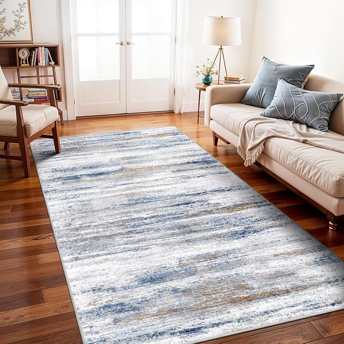 5x10 Area Rug for Living Room: Non-Slip Washable Rugs for Dining Room Bedroom