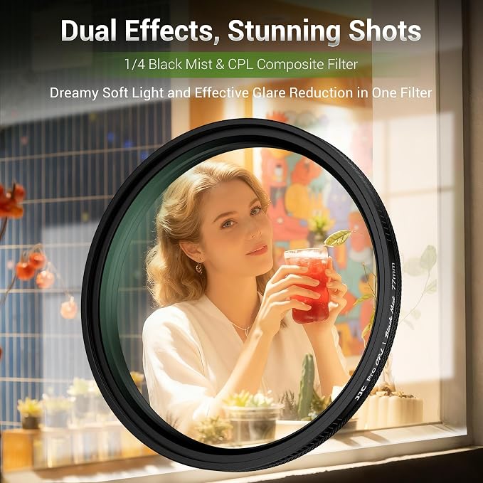82mm Black Diffusion 1/4 & Reflectivity CPL 2 in-1 Filter