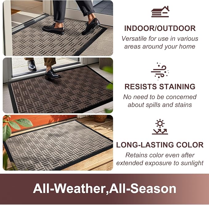 Mibao Front Door Mat, Heavy Duty Durable Welcome Mat