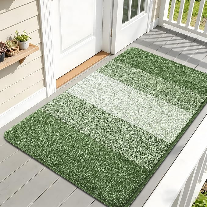 Kitinjoy Indoor Outdoor Door Mat, 59x32 Non-Slip Absorbent Dirt Trapper