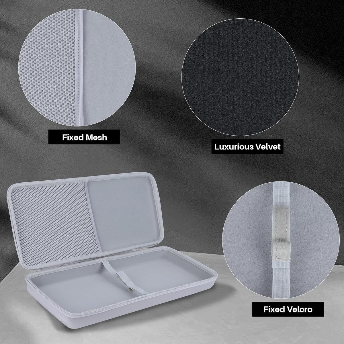 Lebakort Storage Case Compatible with Razer Blackwidow V3/ Blackwidow V4/ Cynosa V2/ Ornata V3/ Huntsman Elite/Huntsman V2/ Redthunder K10 Full Size Mechanical Gaming Keyboard (Gray Case)