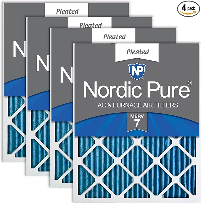 Nordic Pure 18x18x1 Pleated MERV 7 Air Filters 4 Pack