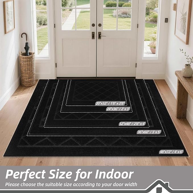 BEQHAUSE Dirt Trapper Door Mat 20" x 32", Doormat Non-Slip Entryway Rugs