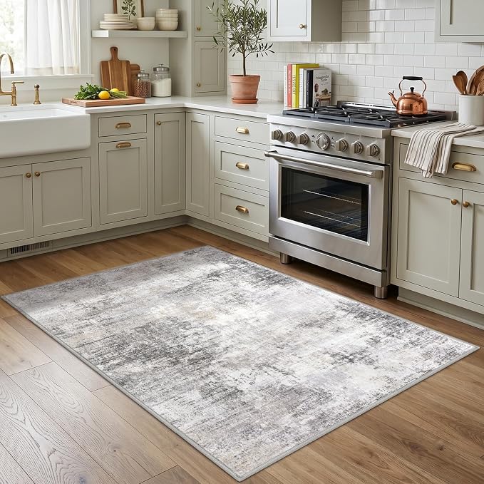 IOHOUZE Abstract Area Rug 4x5 Ft Washable Rugs