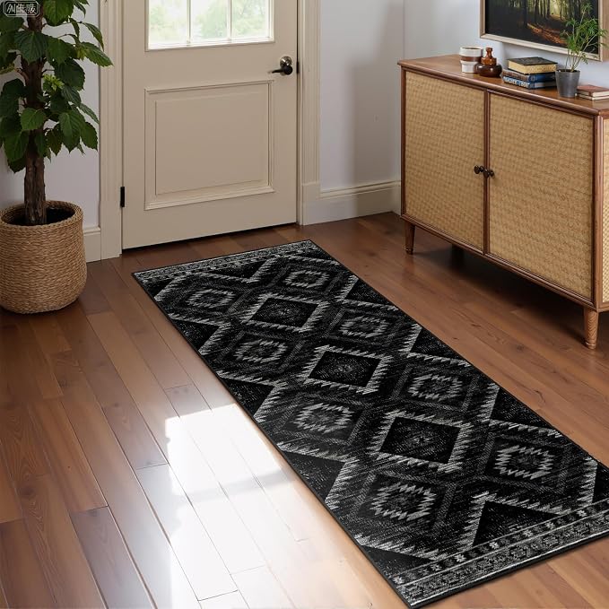 BESTSWEETIE Area Rug 2x10 Rug Machine Washable Non-Slip Low Pile Print Pattern