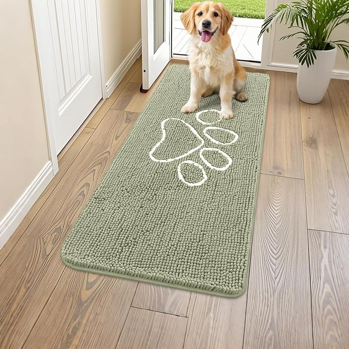 Smiry Dog Door Mat for Muddy Paws, Absorbent Dirt Trapper Non Slip Quick Dry