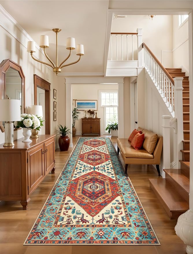 SERISSA Runner Rug for Hallways, 3x8 Washable Non Slip Kitchen Runner Rug