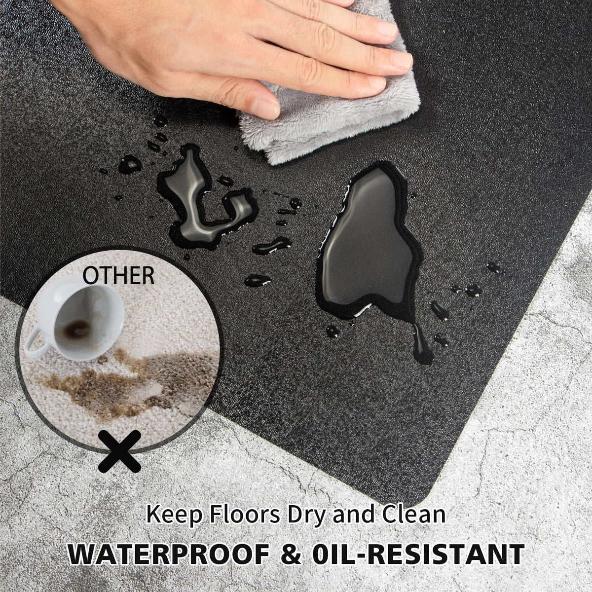 Vinyl Floor Mat for Home, Waterproof Area Mat Under Dining Room Table