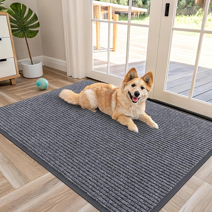 OLANLY Front Door Mat Indoor Outdoor Entrance, Waterproof Heavy Duty Doormat