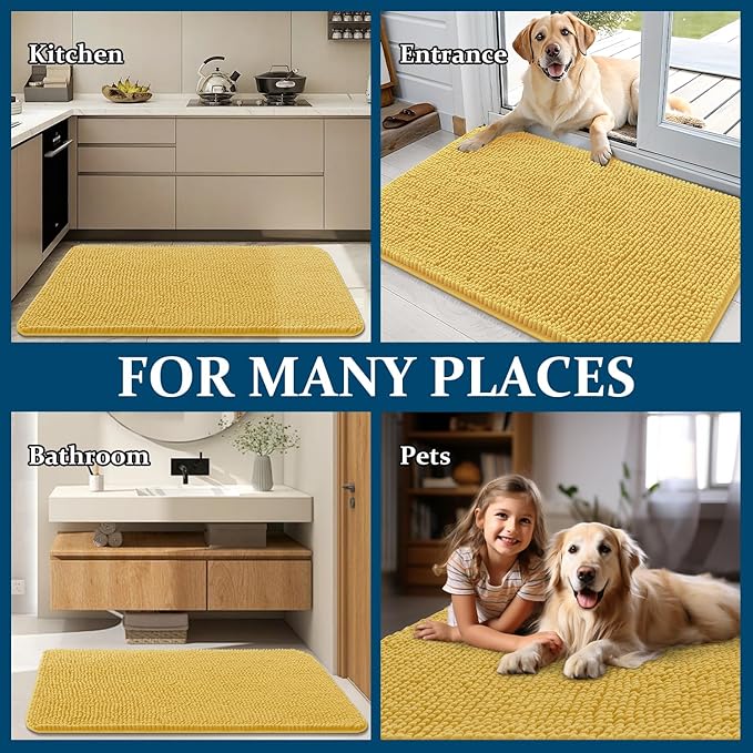 OLANLY Dog Door Mat for Muddy Paws 44x32, Absorbs Moisture and Dirt, Absorbent