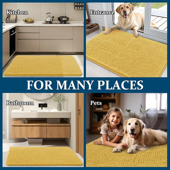 OLANLY Dog Door Mat for Muddy Paws 70x32, Absorbs Moisture and Dirt, Absorbent