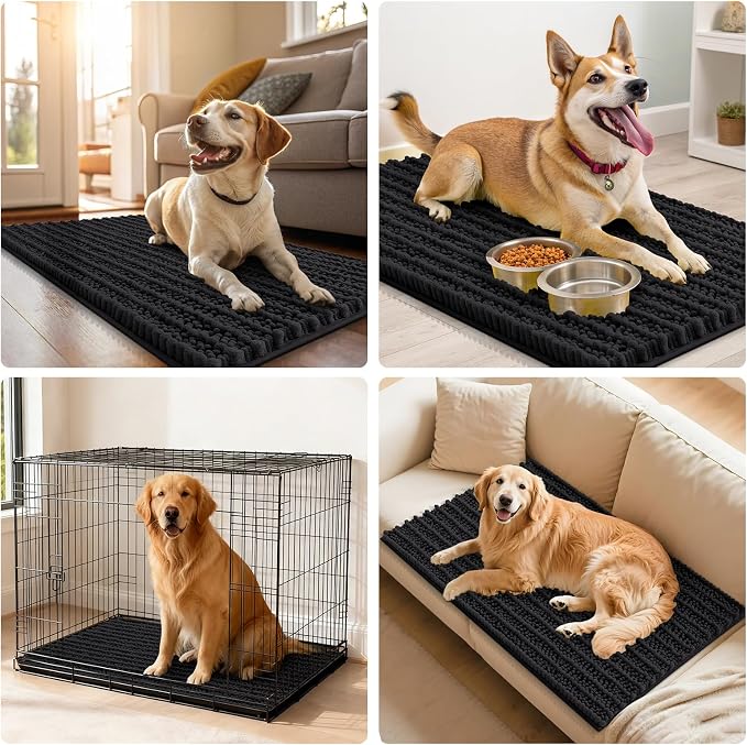 Smiry Dog Door Mat for Muddy Paws 70x24, Absorbent Dirt Trapper, Non-Slip