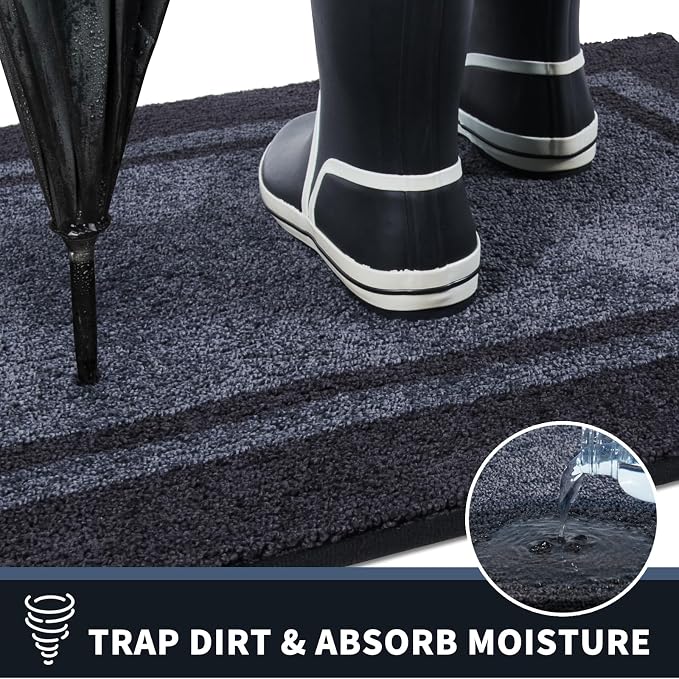 PURRUGS Dirt Trapping Door Mat 20" x 32", Non-Slip Machine Washable Entryway Rug
