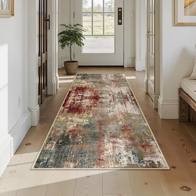 RELEANY Washable Area Rugs 3x7 Non-Slip Modern Abstract Soft
