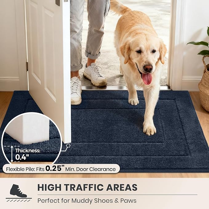 PURRUGS Dirt Trapping Door Mat 24" x 59", Non-Slip/Skid Machine Washable