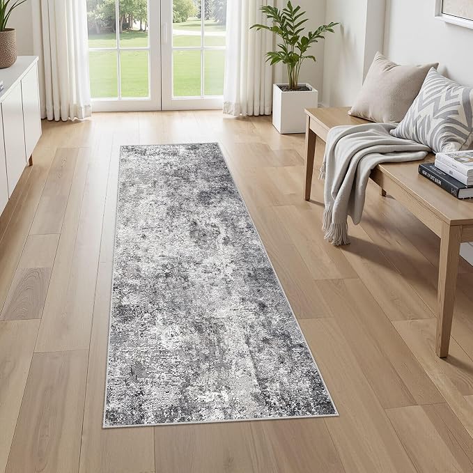 UERMEI 2x6 Washable Runner Rug for Hallway, Non Slip Low Pile Kitchen Carpet