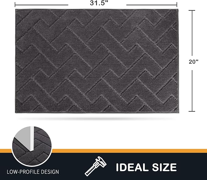 PURRUGS Dirt Trapping Door Mat 20" x 31.5", Non-Slip Machine Washable Entry Rug