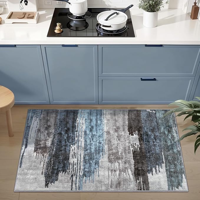Ciicool Modern Abstract Area Rug 2x3 Washable Small Entryway Rug, Non-Slip Low