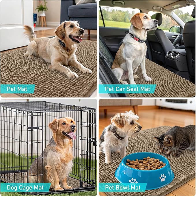 OLANLY Dog Door Mat for Muddy Paws 40x32, Absorbs Moisture and Dirt, Absorbent