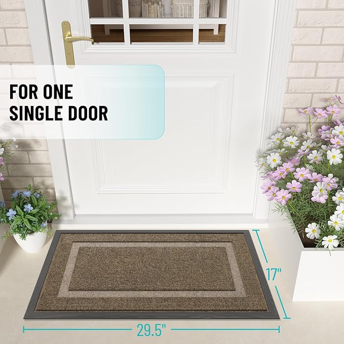 OLANLY Front Door Mat Indoor Outdoor Entrance, Waterproof All-Season,