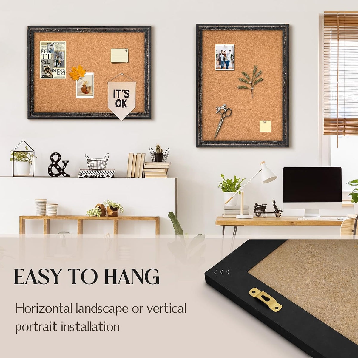 Cork Board Bulletin Board, 36"x24" Corkboard for Wall