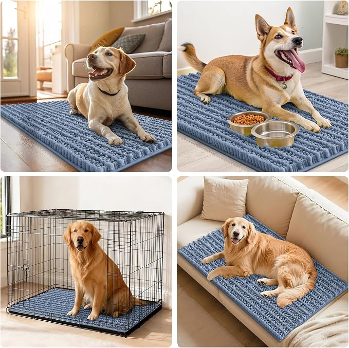 Smiry Dog Door Mat for Muddy Paws 47x24, Absorbent Dirt Trapper, Non-Slip