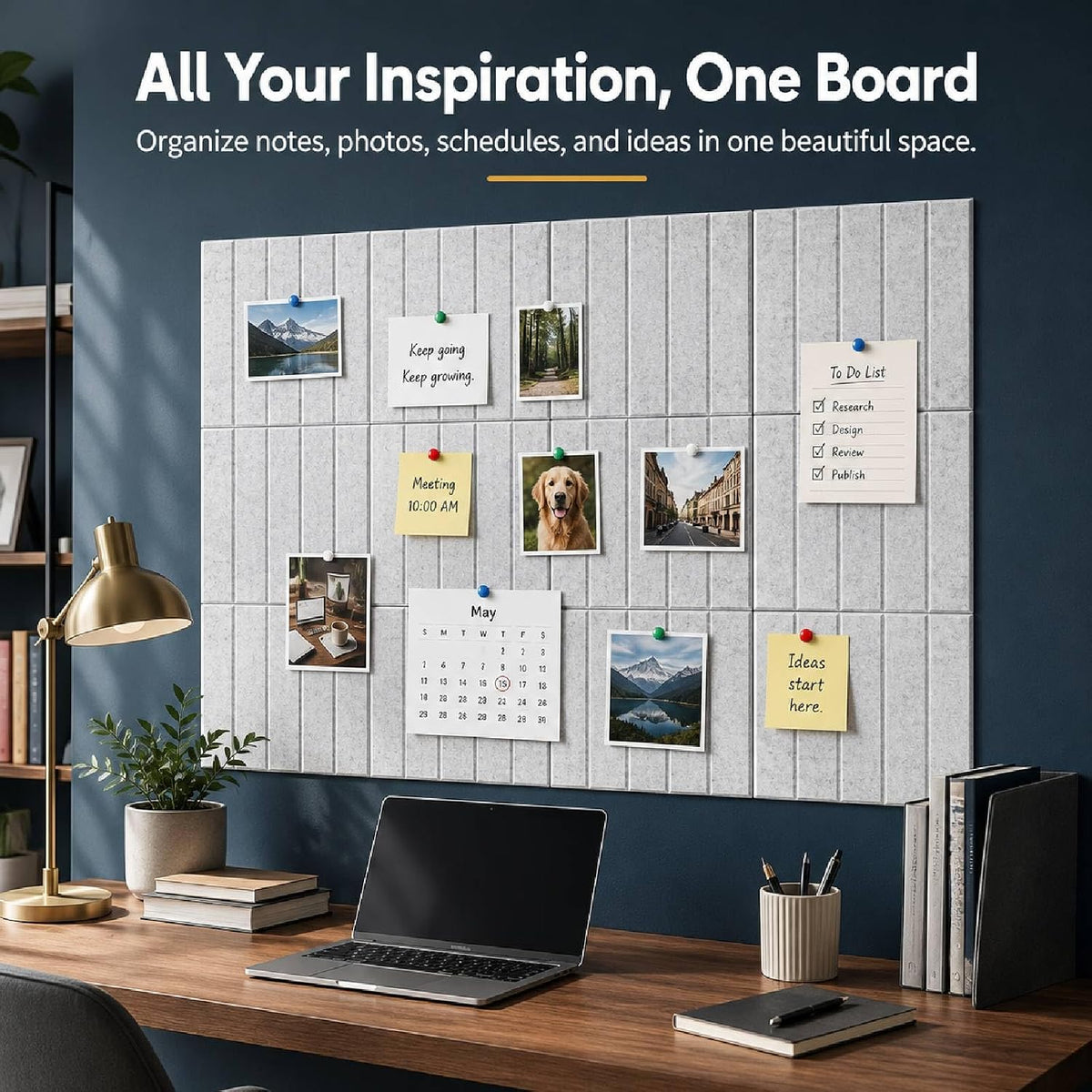 16 Pack Large Felt Bulletin Board & Cork Boards Alternative, 48"x48"