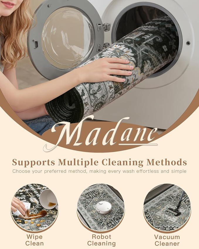 Madane Washable Runner Rug 2x8, Runners