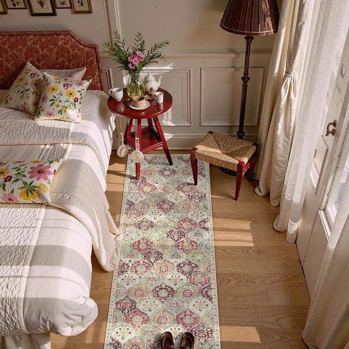 Lahome Moroccan Trellis Hallway Rug, 2x5 Washable Runner Rug Non Slip Kitchen