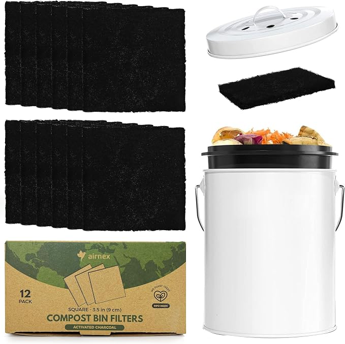 Charcoal Filters for Compost Bucket 3.5 in Square