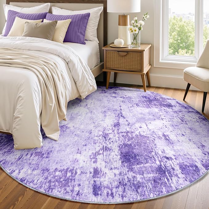 RELEANY Washable Area Rugs 6ft Non-Slip Modern Abstract Soft