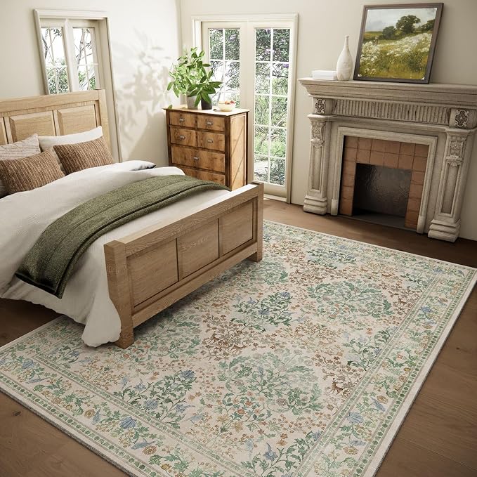 9x12 Area Rugs for Living Room: Washable Bedroom Rug Vintage Area Rug Stain
