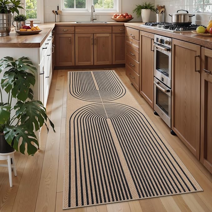 Tangsoo Rainbow Easy Jute Rug 2.6x8 Washable Runner Rug