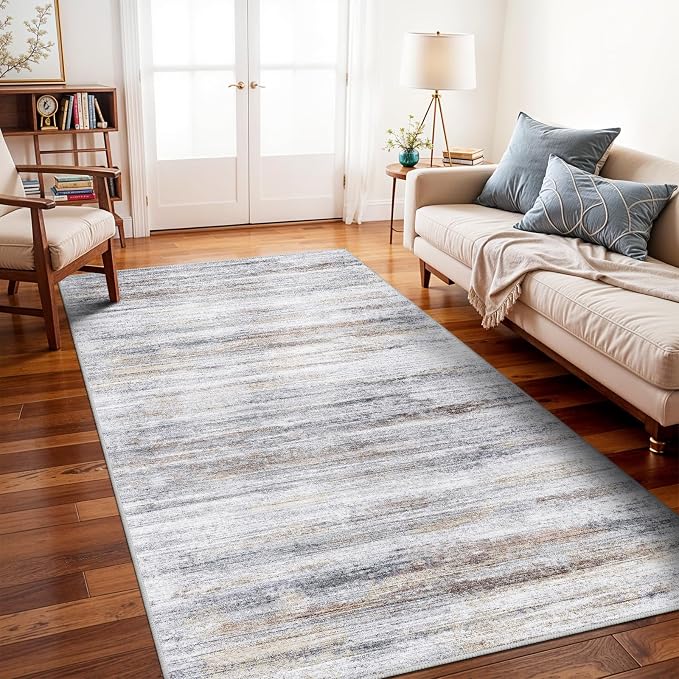 5x10 Area Rug for Living Room: Non-Slip Washable Rugs for Dining Room Bedroom